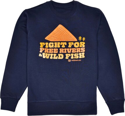 Frodin Flies Free Rivers & Wild Fish Sweatshirt Navy Blue